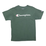 CHAMPION Mens Green Graphic T-Shirt M Short Sleeve Crew Neck Casual