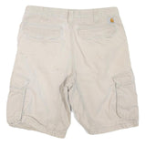 CARHARTT Mens Shorts Beige Cargo Relaxed Fit M W34 Cotton Blend Casual Workwear