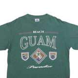 TEEJAYS Mens Green Graphic T-Shirt L Short Sleeve Crew Neck Cotton Blend Jersey