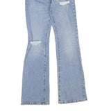 BOG Womens Regular Fit Flared Denim Light Blue Cotton Blend Jeans W24 L32 Zip