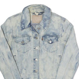 LEVI'S Womens Blue Acid Wash Denim Jacket S Cotton Blend Button Front