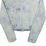 LEVI'S Womens Blue Acid Wash Denim Jacket S Cotton Blend Button Front