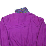 LAVON Womens Purple Paisley Bomber Jacket L Polyester Blend Zip