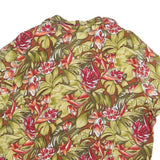 SARAH BENTLEY Womens Green Floral Print Blouse Short Sleeve V-Neck XL Cotton