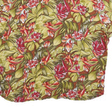 SARAH BENTLEY Womens Green Floral Print Blouse Short Sleeve V-Neck XL Cotton