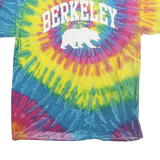 DYENOMITE Mens Blue & Yellow Tie Dye Berkeley Graphic T-Shirt L Short Sleeve