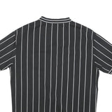 FB SISTER Mens Black & White Striped Baseball Style S Short Sleeve V Neck