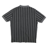 FB SISTER Mens Black & White Striped Baseball Style S Short Sleeve V Neck