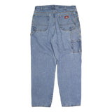 DICKIES Mens Regular Fit Blue Denim Jeans W32 L34 Workwear Button Closure