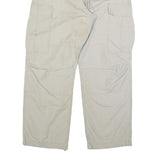 CARHARTT Mens Relaxed Beige Cargo Trousers W34 L32 Cotton Blend Zip Pocketed