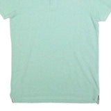 TOMMY HILFIGER Mens Green Short Sleeve Plain Polo Shirt M Cotton Blend