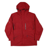 TOMMY HILFIGER Mens Red Jacket L Polyester Blend Zip Hooded Outdoor