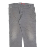 DICKIES Mens Relaxed Grey Cotton Blend Jeans W34 L32 Workwear Zip Closure