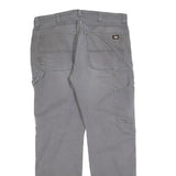 DICKIES Mens Relaxed Grey Cotton Blend Jeans W34 L32 Workwear Zip Closure