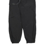 Womens Black Joggers M W28 L30 Relaxed Tapered Polyester Blend with Elastic