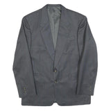 Mens Grey Wool Blend Plain Classic Tailored Jacket L Button Closure