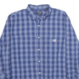 CHAPS Mens Blue & White Check Shirt XL Button-Down Collar Casual Cotton