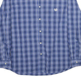 CHAPS Mens Blue & White Check Shirt XL Button-Down Collar Casual Cotton