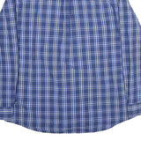 CHAPS Mens Blue & White Check Shirt XL Button-Down Collar Casual Cotton
