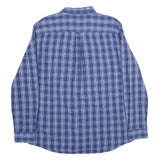 CHAPS Mens Blue & White Check Shirt XL Button-Down Collar Casual Cotton