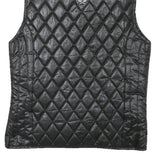 POLO SOCIETY Womens Black Quilted Vest M Polyester Blend Zip Diamond Pattern