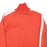 MERBOSA Mens Red & White Zip Jacket M Polyester Blend Plain Sport Casual Track