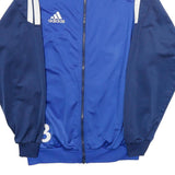 ADIDAS Boys Blue & Navy Zip Up Polyester Jacket XL Track Sports Team FC Moutier