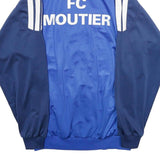 ADIDAS Boys Blue & Navy Zip Up Polyester Jacket XL Track Sports Team FC Moutier