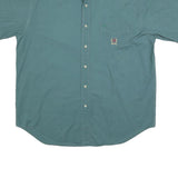 TOMMY HILFIGER Mens Green L Button Down Shirt Cotton Short Sleeve Casual