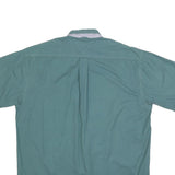 TOMMY HILFIGER Mens Green L Button Down Shirt Cotton Short Sleeve Casual