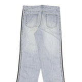 CODE Mens Regular Fit Straight Leg Denim Light Blue W30 L34 Text Print Cotton