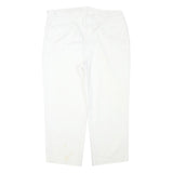 DICKIES Mens Cotton Blend White Regular Fit Straight Leg Trousers W38 L26
