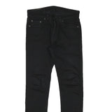 LEVI'S Mens Jeans Black Slim Skinny Denim Raw W28 L30 Stylish Zip Closure