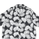 Mens Black & White Leaf Print Shirt 2XL Summer Casual Beachwear Comfort