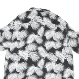 Mens Black & White Leaf Print Shirt 2XL Summer Casual Beachwear Comfort