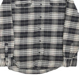 JACHS Mens Black & White Plaid Shirt L Cotton Blend Casual Button Up