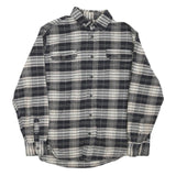 JACHS Mens Black & White Plaid Shirt L Cotton Blend Casual Button Up