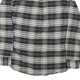 JACHS Mens Black & White Plaid Shirt L Cotton Blend Casual Button Up