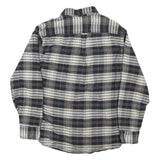 JACHS Mens Black & White Plaid Shirt L Cotton Blend Casual Button Up