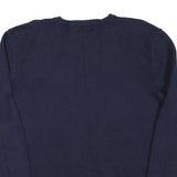 POLO RALPH LAUREN Mens Navy Plain Crew Neck Basic Knit Jumper L Cotton Blend