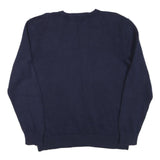 POLO RALPH LAUREN Mens Navy Plain Crew Neck Basic Knit Jumper L Cotton Blend