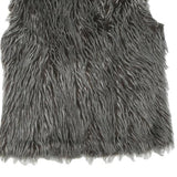 CLOCKHOUSE Womens Grey Faux Fur Button Jacket M Polyester Blend Textured