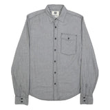 LEVI'S Mens Grey Slim Cotton Shirt S Casual Long Sleeve Button Pocket