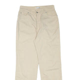 GEORGYA STUDIO Womens Cotton Blend Beige Regular Fit Straight Leg Trousers W28