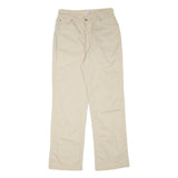 GEORGYA STUDIO Womens Cotton Blend Beige Regular Fit Straight Leg Trousers W28