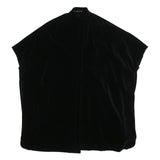 PIERRETTE B Womens Black Velvet Jacket L Cotton Blend Oversized Classic Stylish