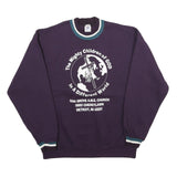 JERZEES Mens Blue Crew Neck L Church Logo Cotton Blend Sweatshirt