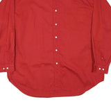 HONOURS Mens Red Plain Cotton Blend Shirt XL Button-Down Collar Casual