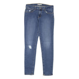 LEVI'S Womens Blue Regular Skinny Denim Medium W28 L27 Distressed Jeans