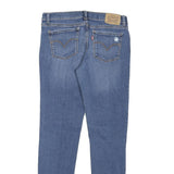 LEVI'S Womens Blue Regular Skinny Denim Medium W28 L27 Distressed Jeans